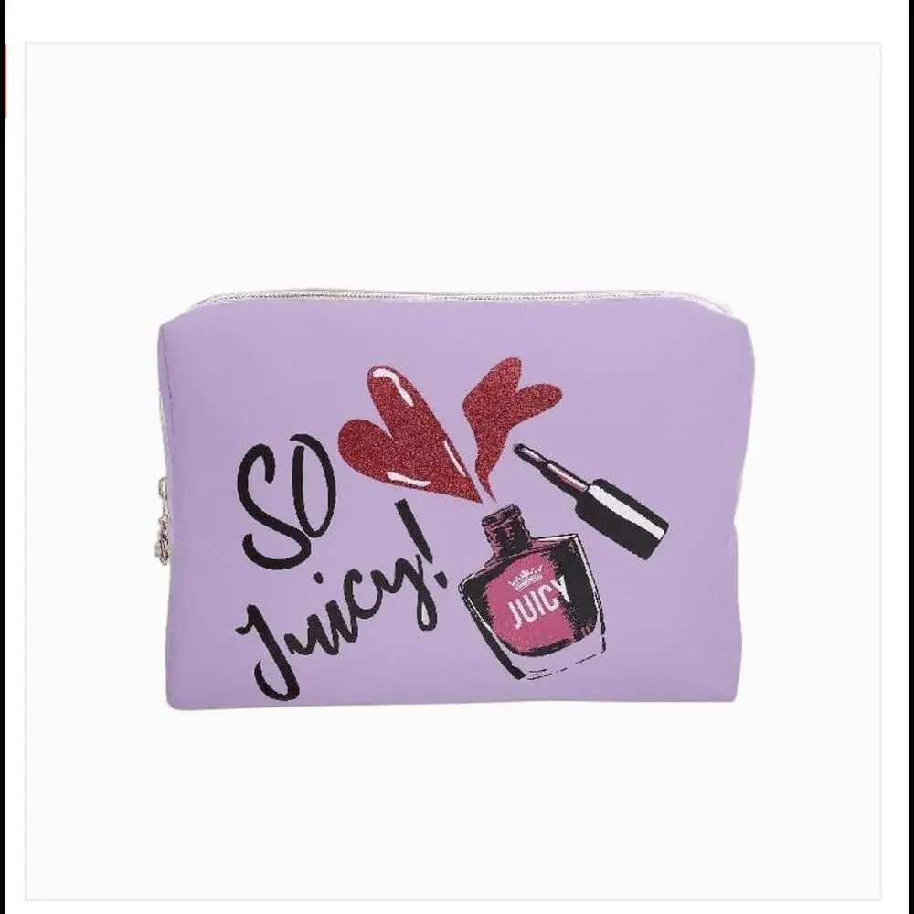 NWT JUICY COUTURE So Juicy Cosmetics Lavender Vinyl Makeup Bag (JCXX020)